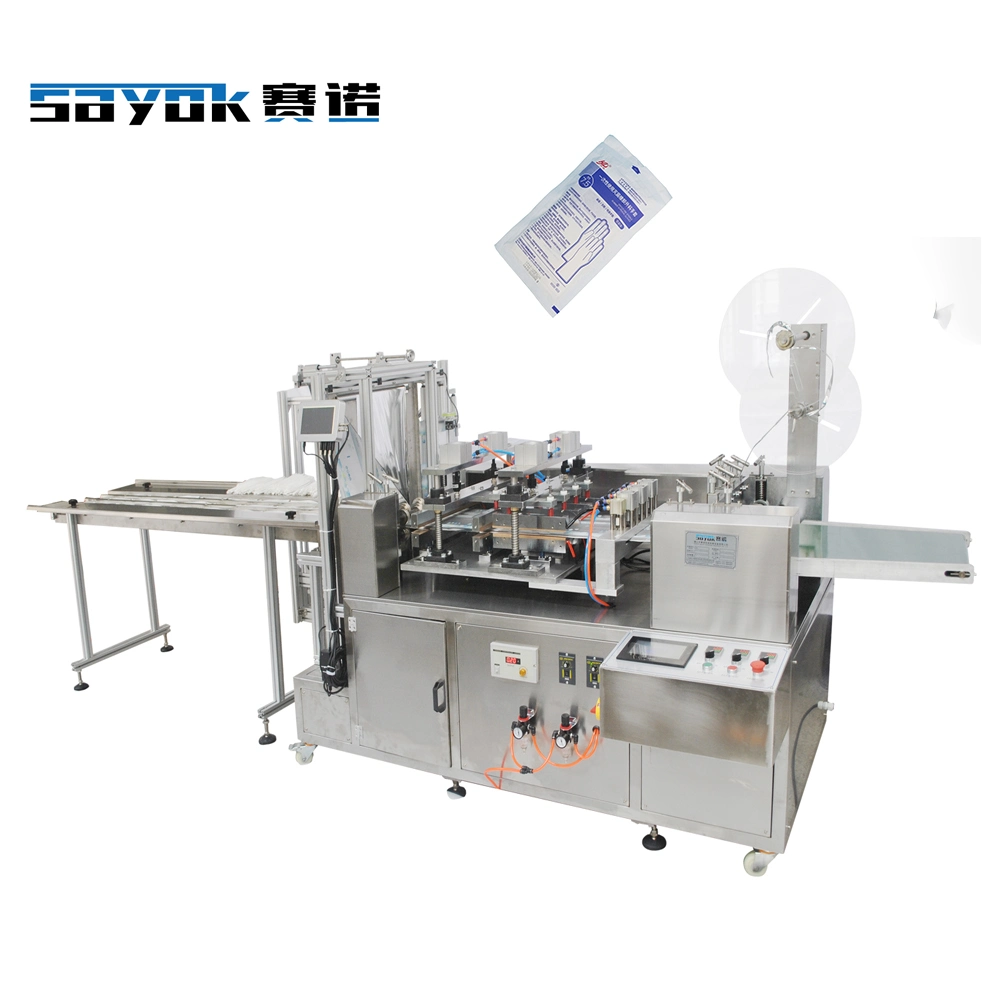 Многофункциональная машина для упаковки с четырьмя боковыми уплотнителями Автоматическая стерильная медицинская Упаковочная машина для перчаток