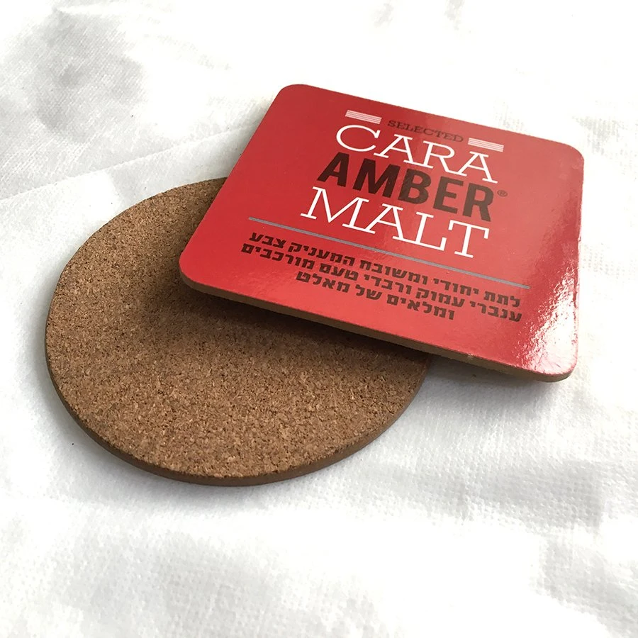 Custom Hardboard Cork Backed Coasters for Business Gifts