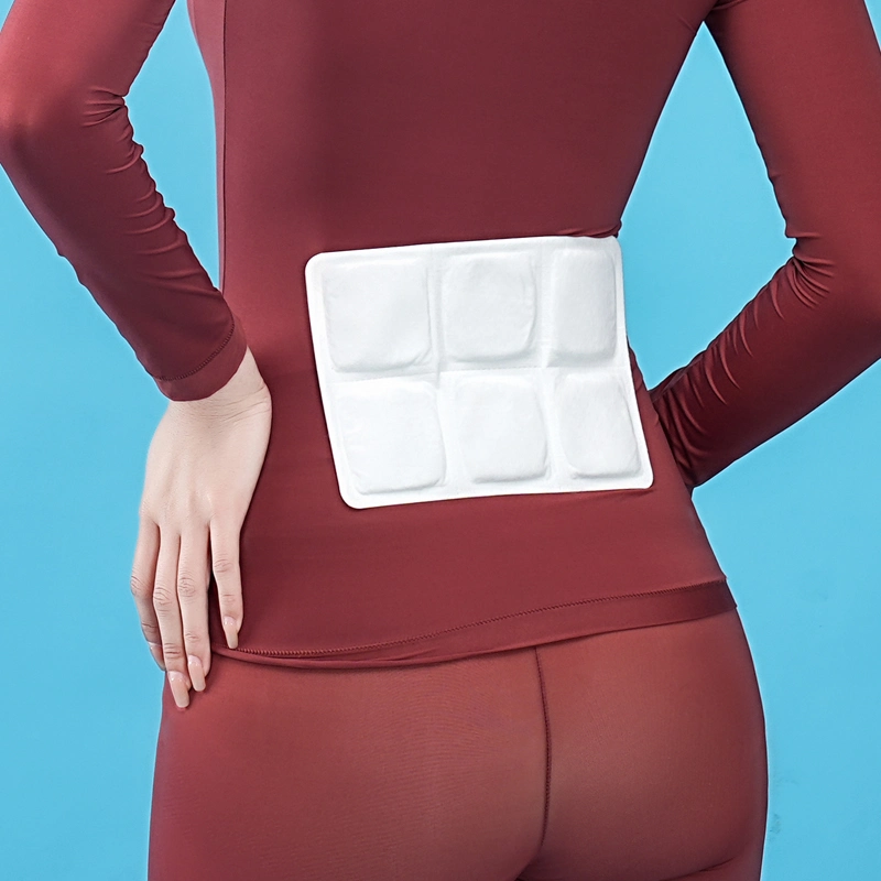 Patch chauffant adhésif pour le dos et la taille, activé par l'air, à action prolongée, pour un soulagement instantané de la douleur en extérieur, pour la thérapie menstruelle.