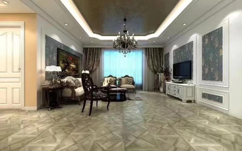 Wood Engineered Laminate Flooring Inlay Parquet, Enamel, Metal, Wooden Inlay, Palace, Villa, Oak Flooring, Art Decoration, White Oak Waterproof Laminate Floor