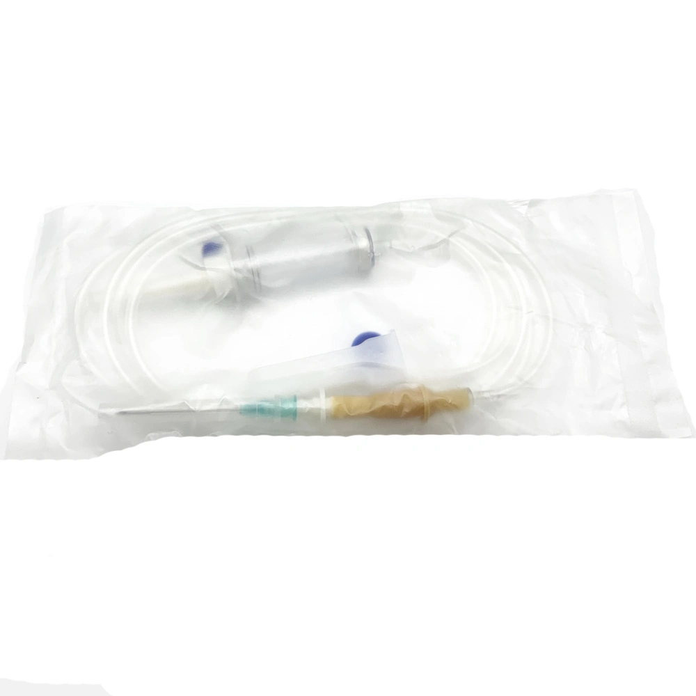 Infusion-Set descartáveis médicos IV Defina o adaptador luer lock Luer Slip com agulha marcação ISO aprovado