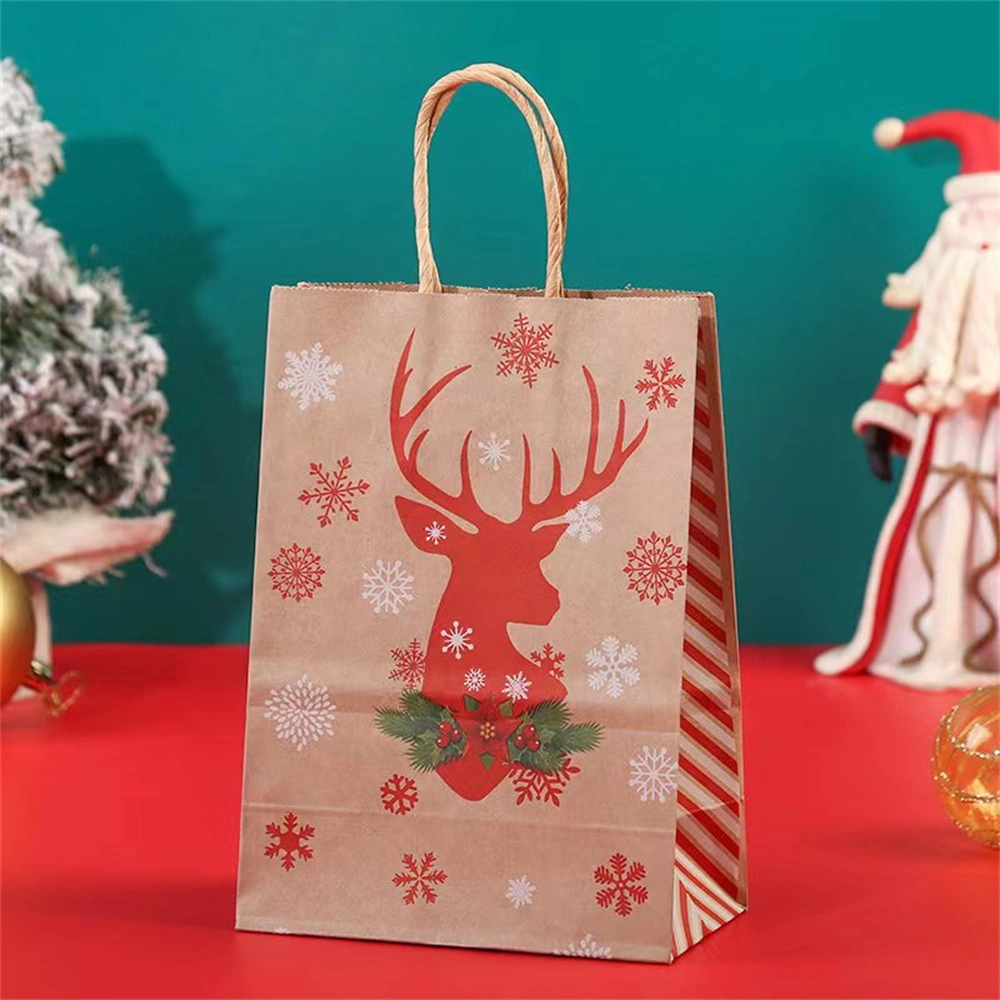 Tote Bag New Year Marry Christmas Bags Gift Packaging Candy Cookies Santa Claus Supplies Handmade Kids Happy Party Favors Handbags