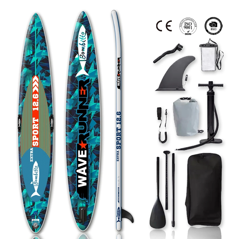 2023 New Design Racing Board Factory Best Selling Flamingo Board Surfing Inflatable Board Sup Board with Camera Mount Gonflable