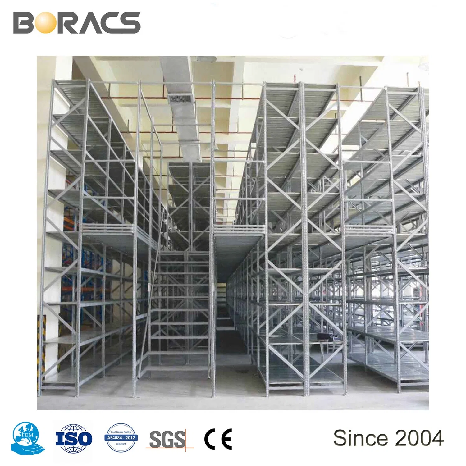 China Manufacturer Heavy Duty Custom Powder Coating Orange Blue Q235 Wood Floor Mezzanine/Platform Warehouse Storage OEM Mezzanine Floor