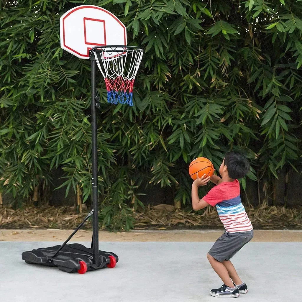 Support de basket-ball portable avec ressort de fond réglable à base en HDPE amovible Jante