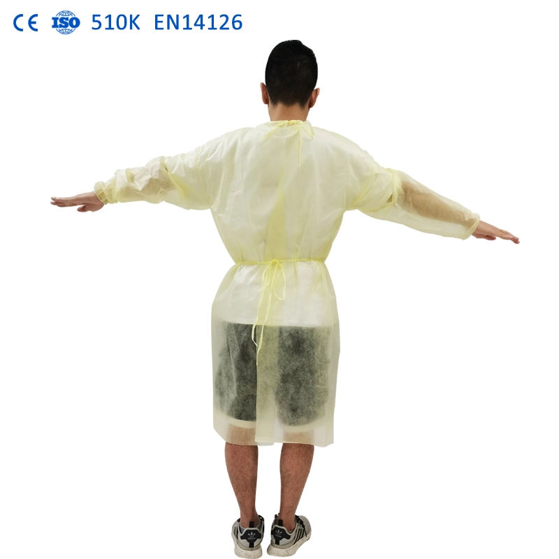 FDA CE ISO SGS AAMI Disposable Reusable Single Use Gown Workshop Non Woven Fabric Disposable and Sterile and PP/PE/SMS Isolation Gown Reusable Healthcare Chemo