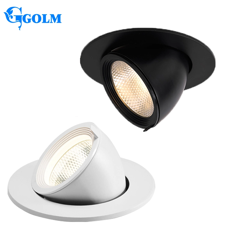 Adjustable Trunk Shape No Flicker Aluminum Embeded Moveable COB LED Downlight