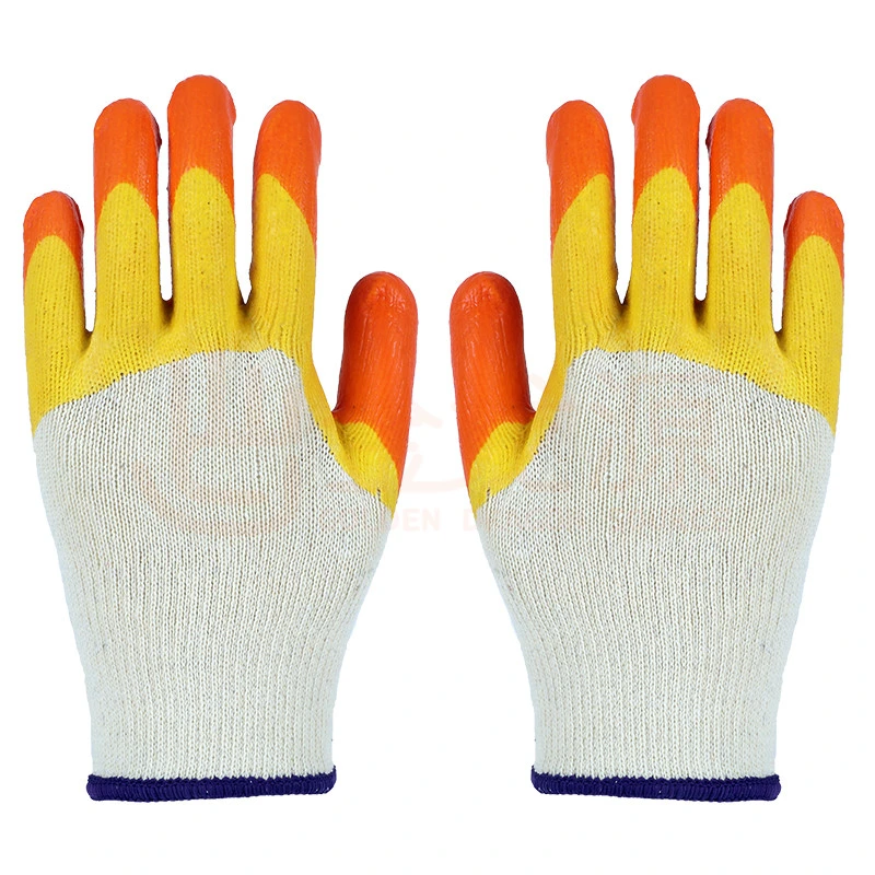 Usine des gants de coton directe revêtement de paume en latex lisse rugueux Grip Gants de travail de la sécurité