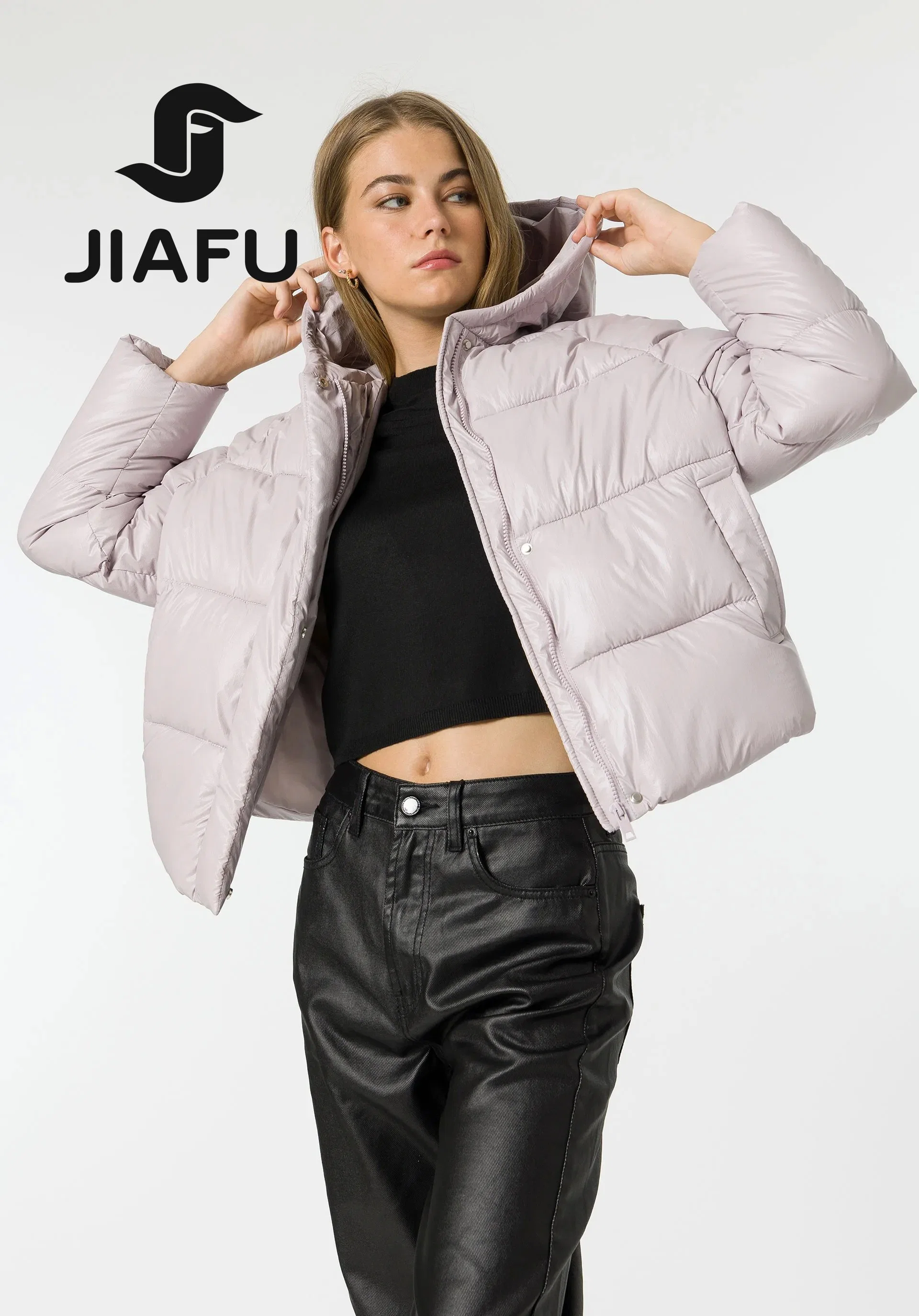 Moda Mujer ligero acolchado Quilting personalizada Puffer Chaqueta de invierno de abajo reciclado