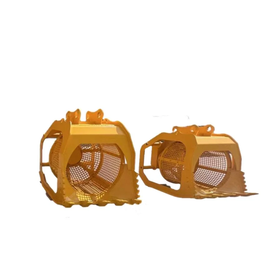 Heavy-Duty Construction Machinery Parts with Rotating Screen Bucket