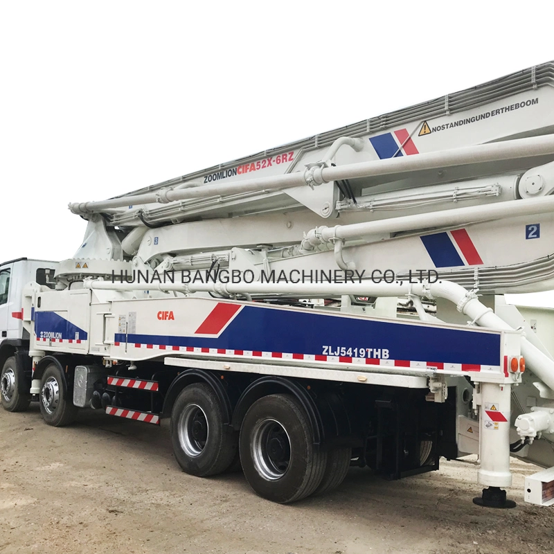 Zoomlion 52m Equipment Concrete Placing 6 Boom Beton Pumper Machine Second Hand Concrete Pump Benz Truck