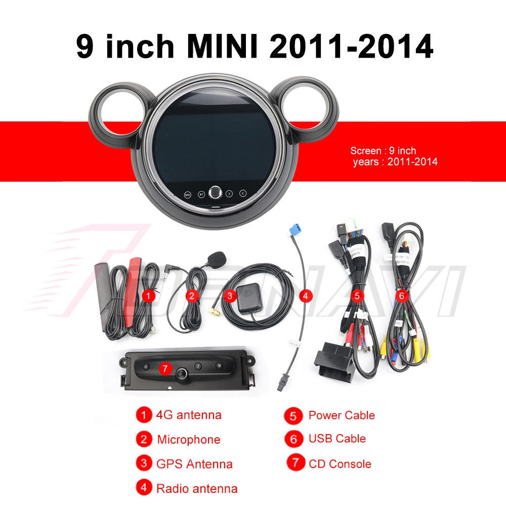 9-дюймовый автомобильный проигрыватель Android 11 для BMW Mini R60 2011 2012 2013 2014 2015 2016 4+64 ГБ Радионавигация GPS