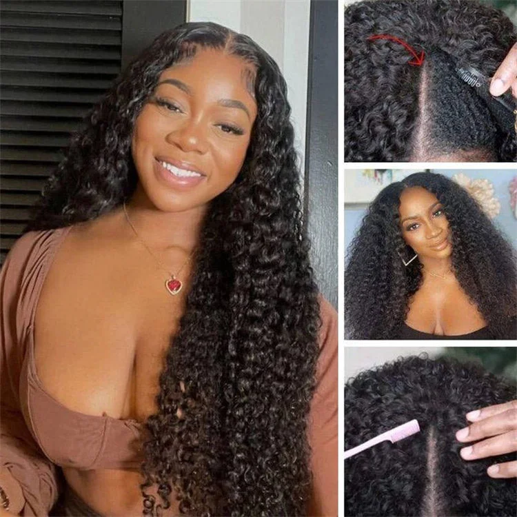 Hochwertige Perücke Menschenhaar Kinky Curly Perücke Ohne Kleber Für Frauen