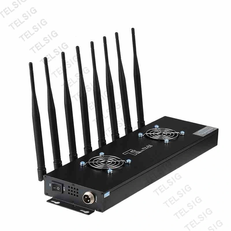 (TX-E8) Telefone celular de alta potência com dispositivo de interferência de sinal de desktop de telefone celular Jammer com antena 8