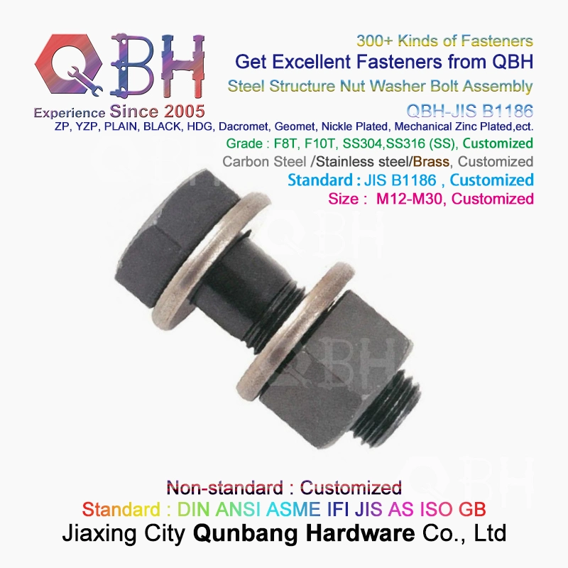 Qbh JIS B1186 M12-M30 Steel Structure F8t F10t Hex Bolt Nut Washer Jisb1186 Fastener Fittings Carbon Steel Construction Building Materials