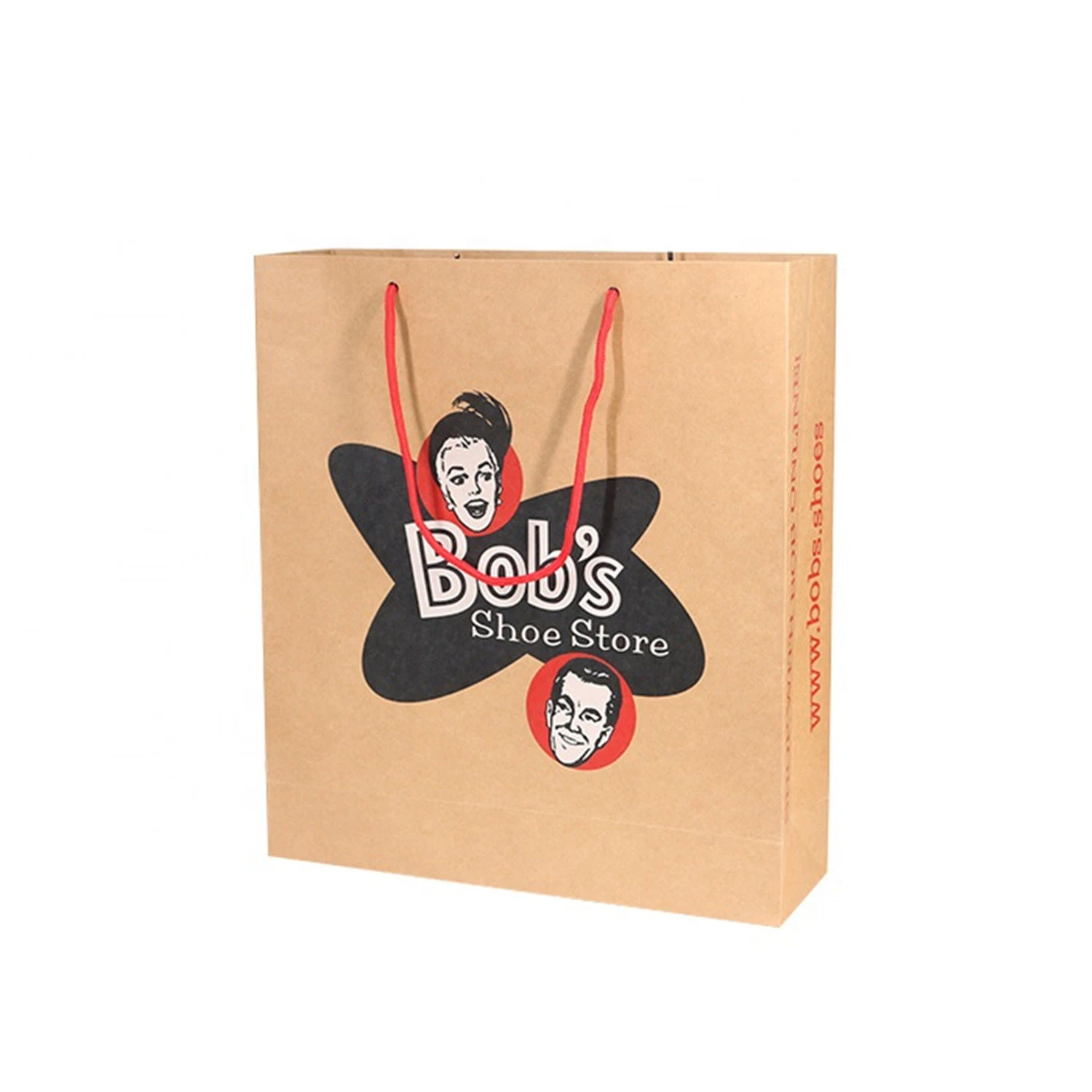 Various Craft Paper Packaging Bag Advertising Brown Kraft Paper Handle Bag for Promotion