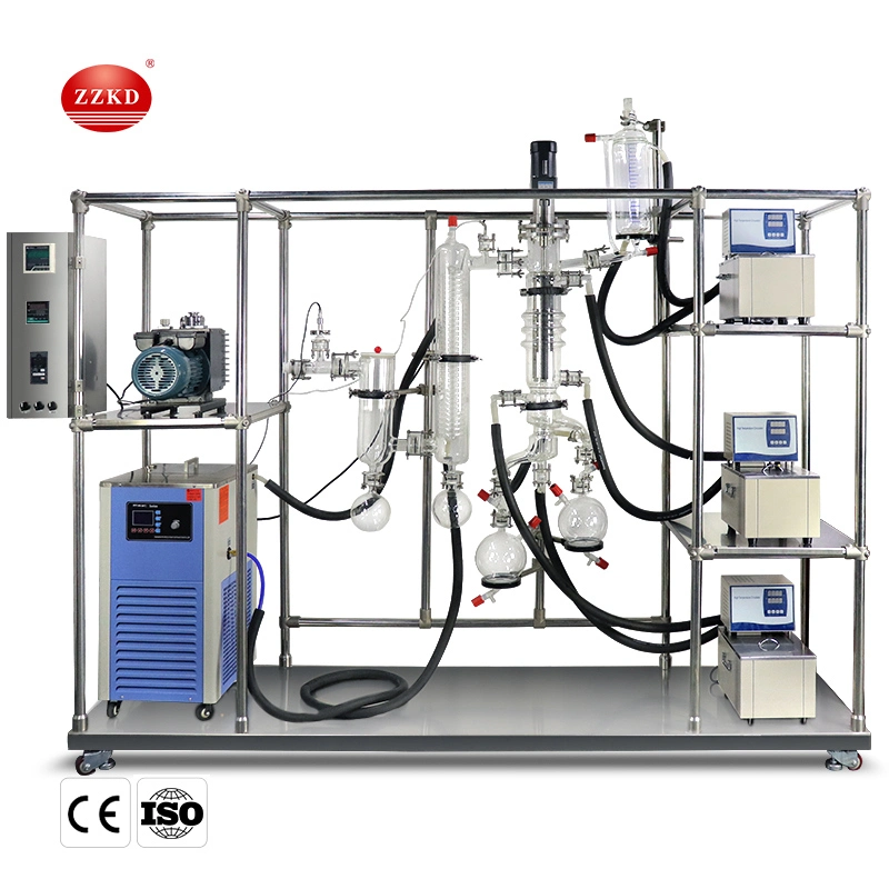 Automatic 2021 Novo Design caminho curto Destilação molecular de equipamento de laboratório para o óleo de peixe Óleo Essencial de destilação a vapor