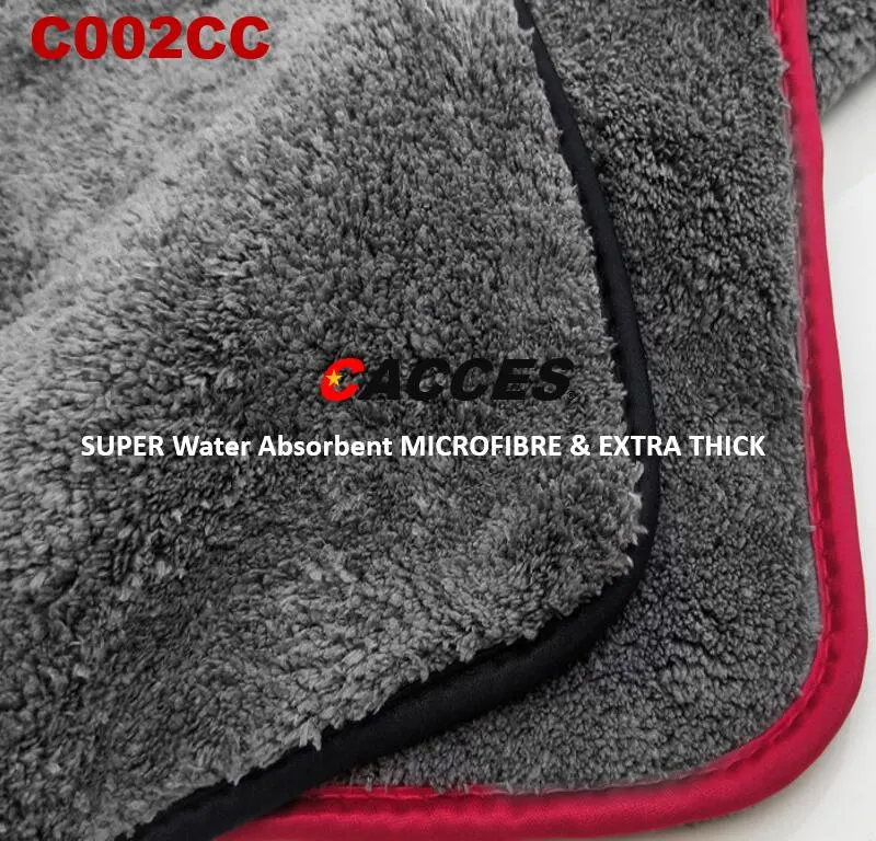 Cacces 3 Super Absorbent Microfibre Thick Plush Cloths 40 X 40 Cm, for Car Drying, Detailing, Polishing, Cleaning, Wash, Anthracite 2021 Car Cloth Best Seller