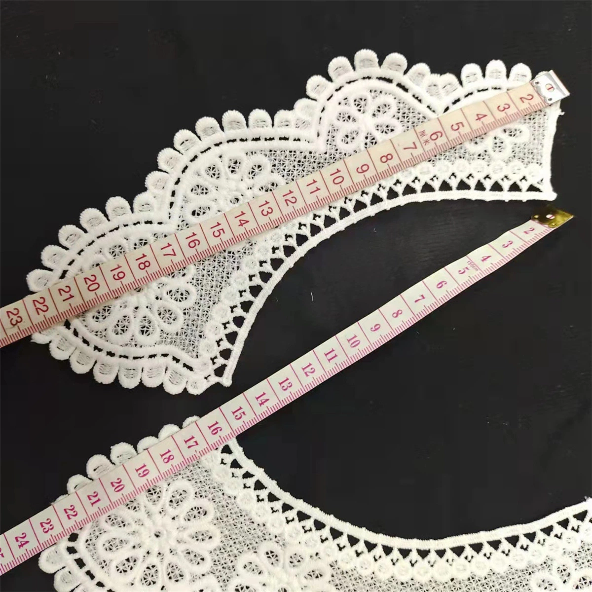 Gola de desgaste para criança, lapela tridimensional, gola falsa, leite de seda Acessórios de vestuário bordado Lace