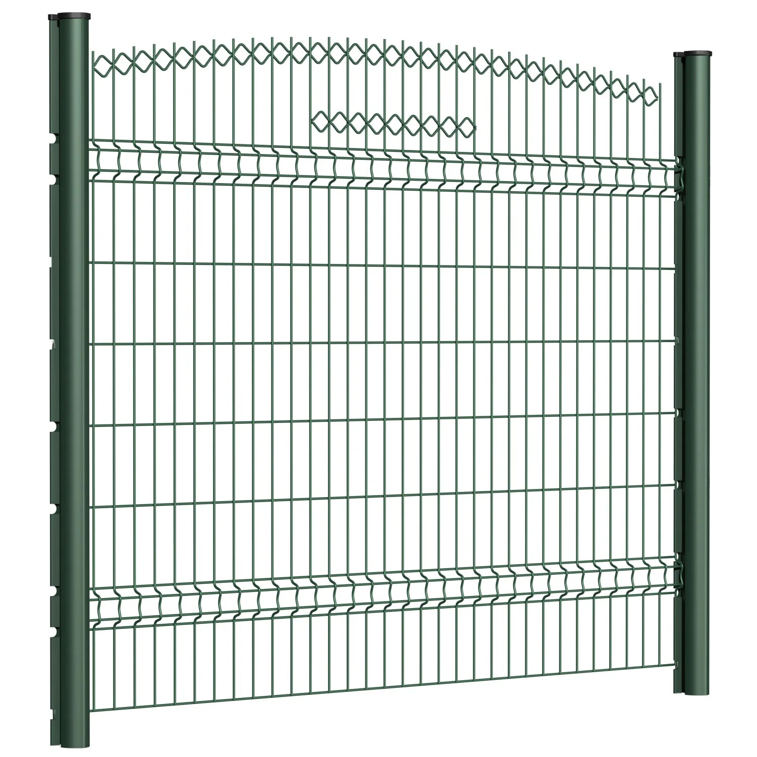 Outdoor Welded Wire Mesh Clamp Type/ Self-Lock Pedestrian Fence Decorative Metal Fence with Arc Fence Top Design