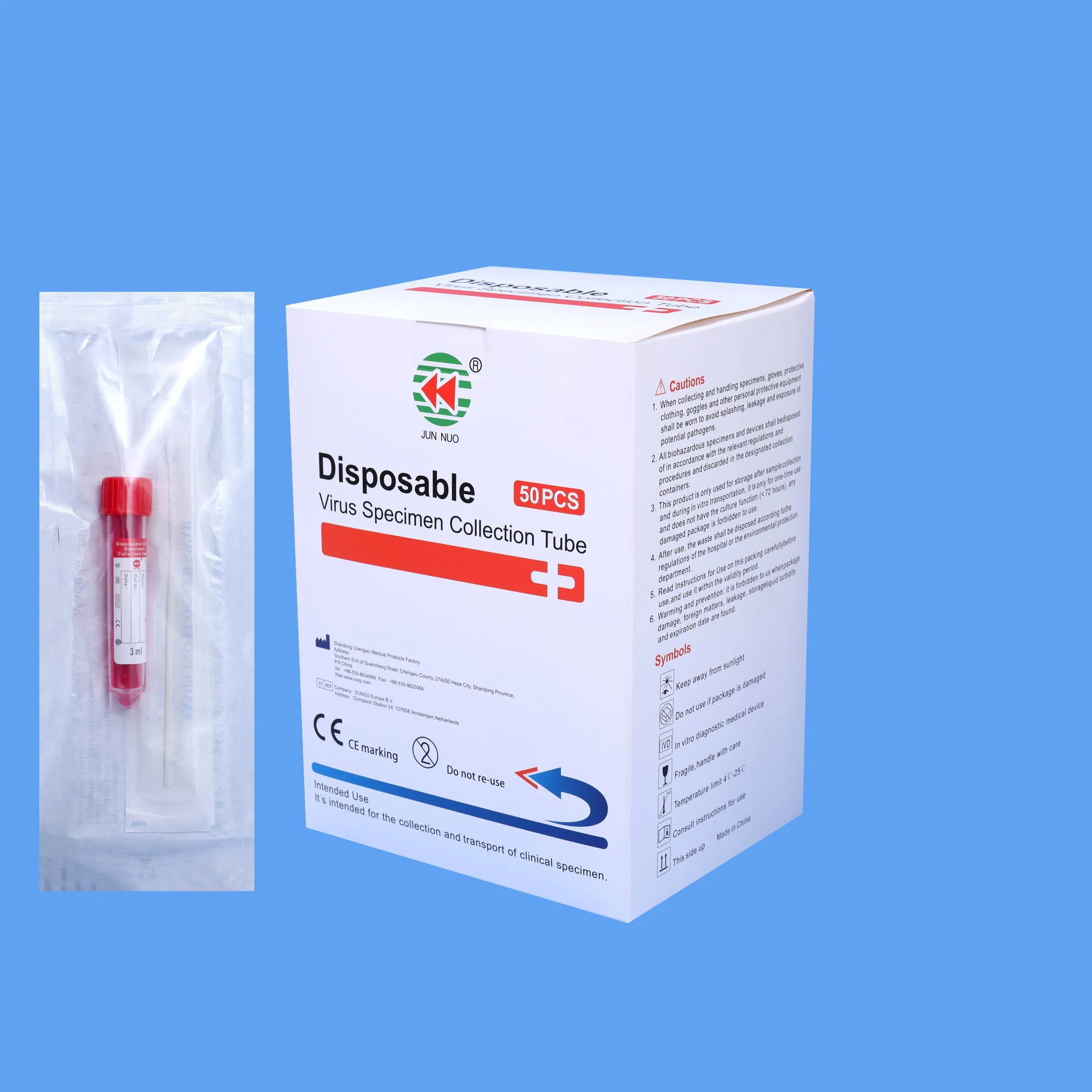 Virus Specimen Collection Kit Inactivated or Non-Inactivated Virus Sampling Tube