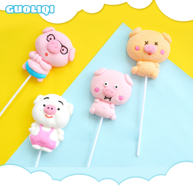 HACCP Factory Directly Sale Cartoon Marshmallow Lollipop Candy Gift for Kids