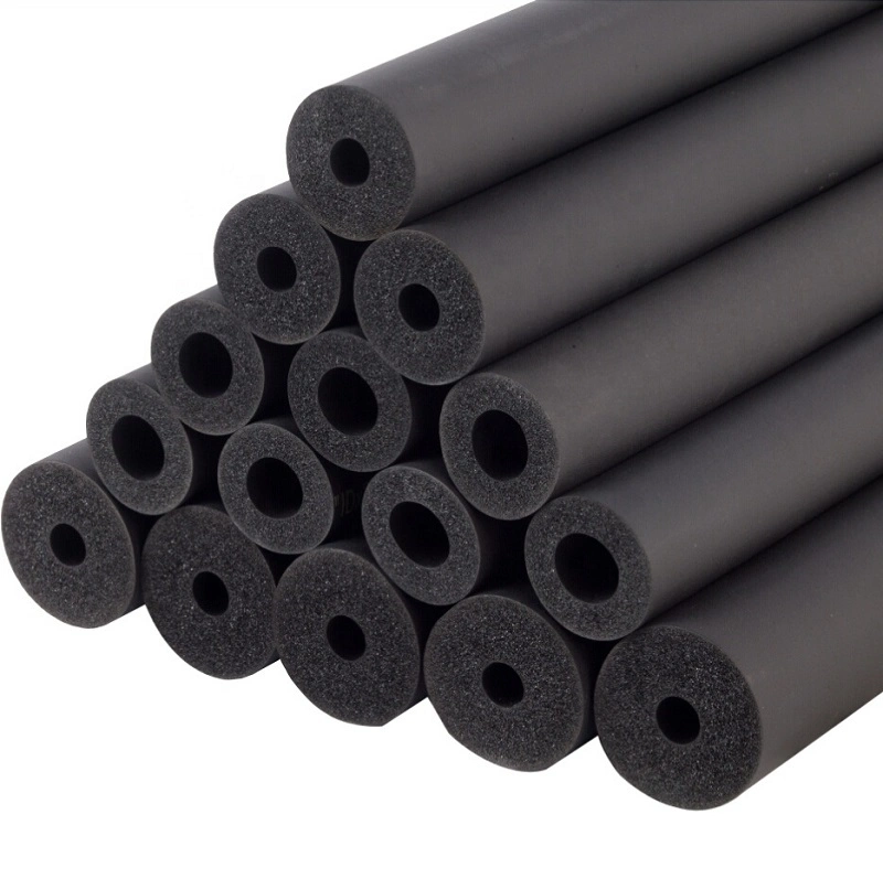 Heat Resistant Air Conditioning Pre-Cut Rubber Insulation Pipe with Self Adhesive