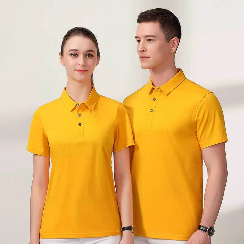 Summer Waiter Work Clothes Female Short Sleeve Printed Restaurant Hotel Clothes Printed Logo Polo Shirt