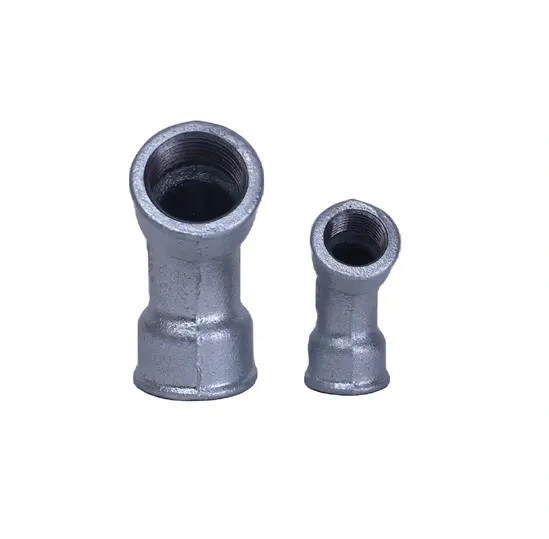 Beaded Baked Galvanized 45 Degree Female Bend with BS Thread in Malleable Iron Pipe Fitting