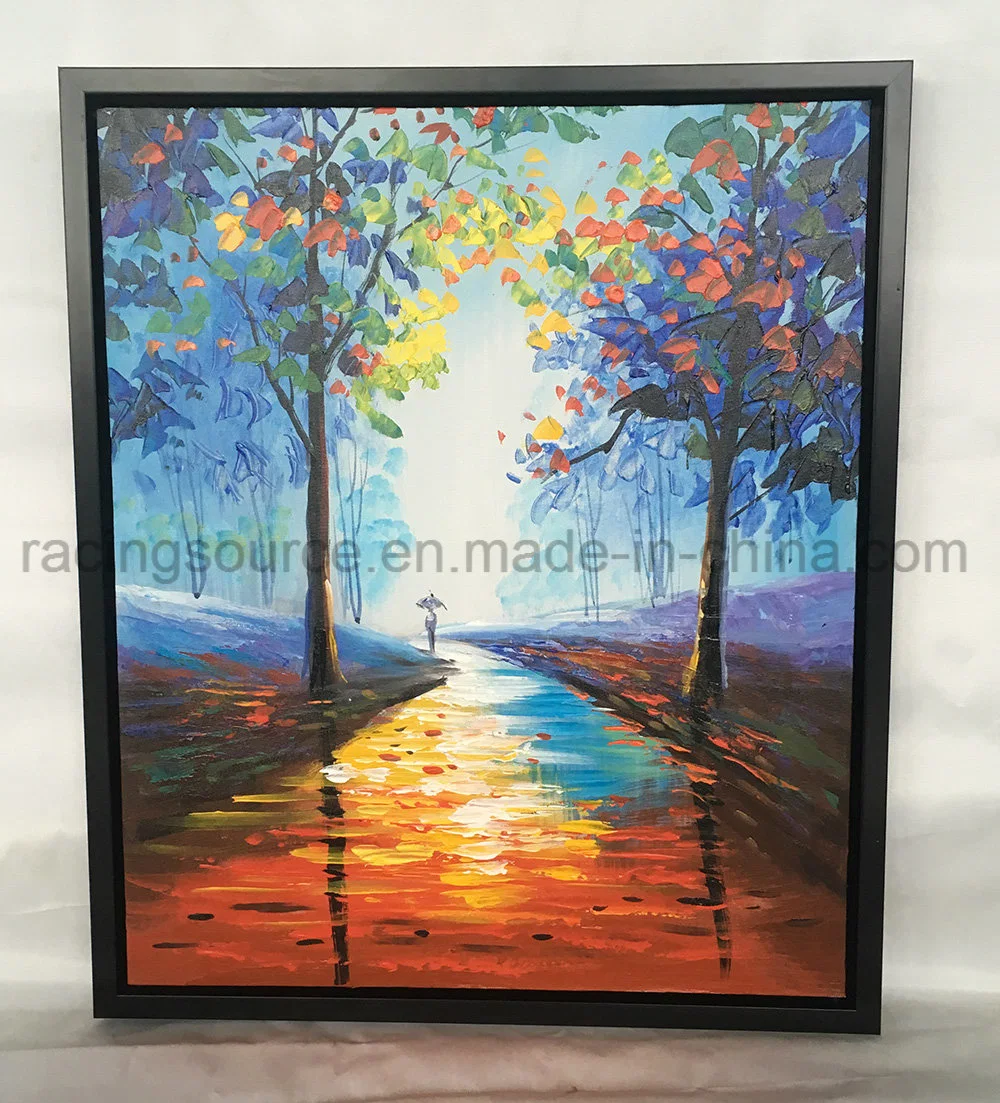 Arte emoldurada pintura a óleo Wall Art Outono Paisagem Pintura de lona para decoração