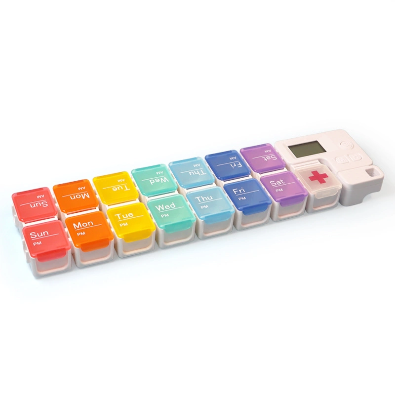 Pill Box with Digital Timer and Alarm Reminder/Medicine Organizer Packaging Box