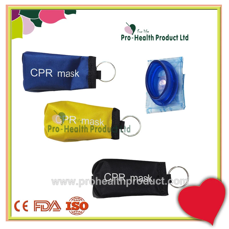 Primeiros socorros utilizar máscara descartável de Pocket CPR com Keychain