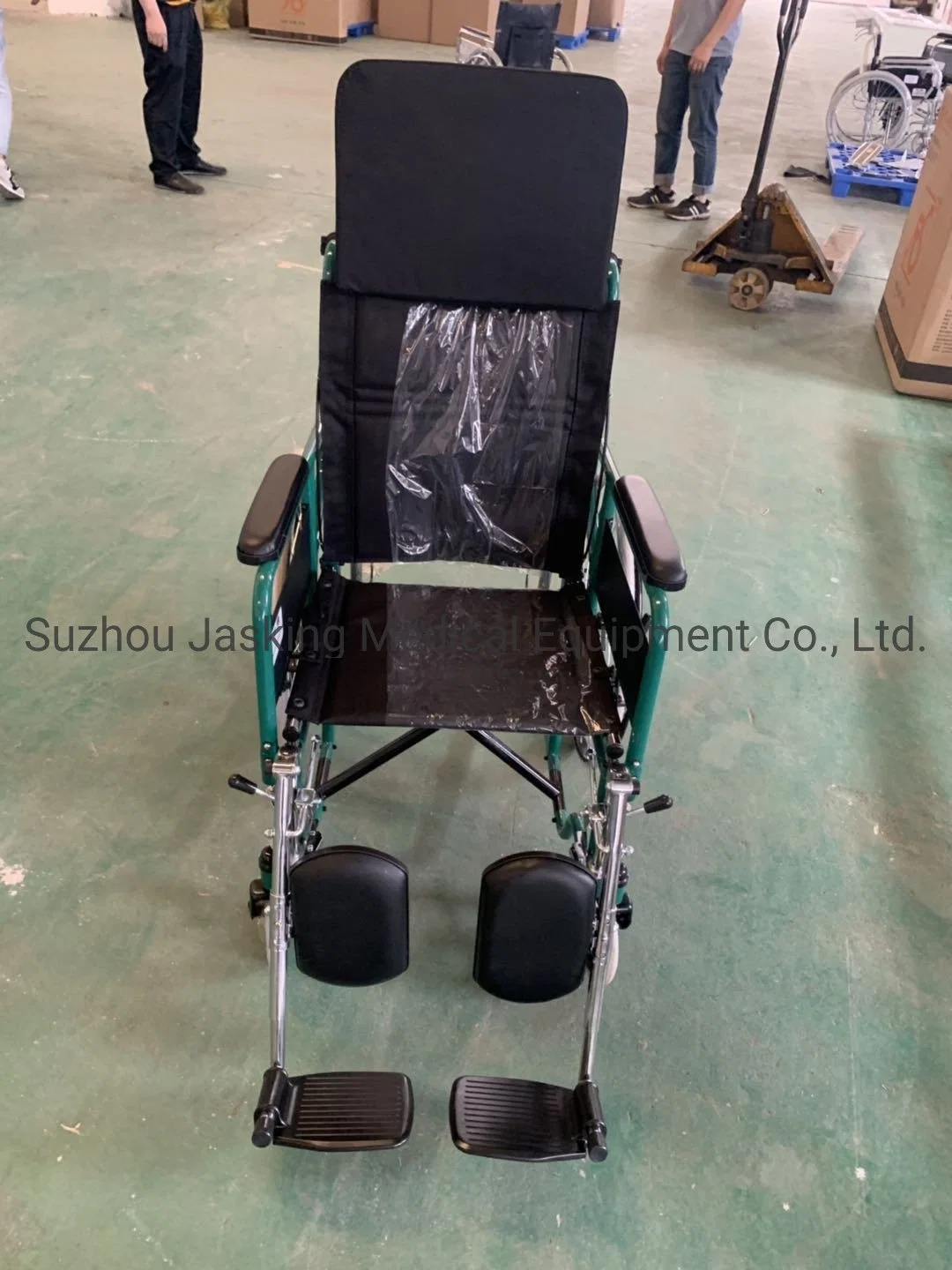 Powder Coating Steel Reclining High Back Manual Wheelchair (JX-864GC-46)