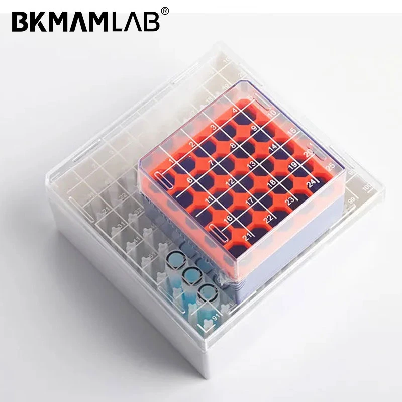 1.5ml 2ml Cryogenic Vial Storage Boxes High Quality 25well 81well 100well Plastic Cryotube Rack