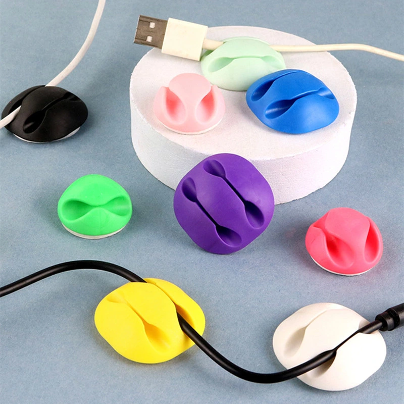 Cable Winder Cord Organizer Earphone Holder Charger Wire Fixing Device Desktop Phone Cables Silicone Tie Fixer Wire Management