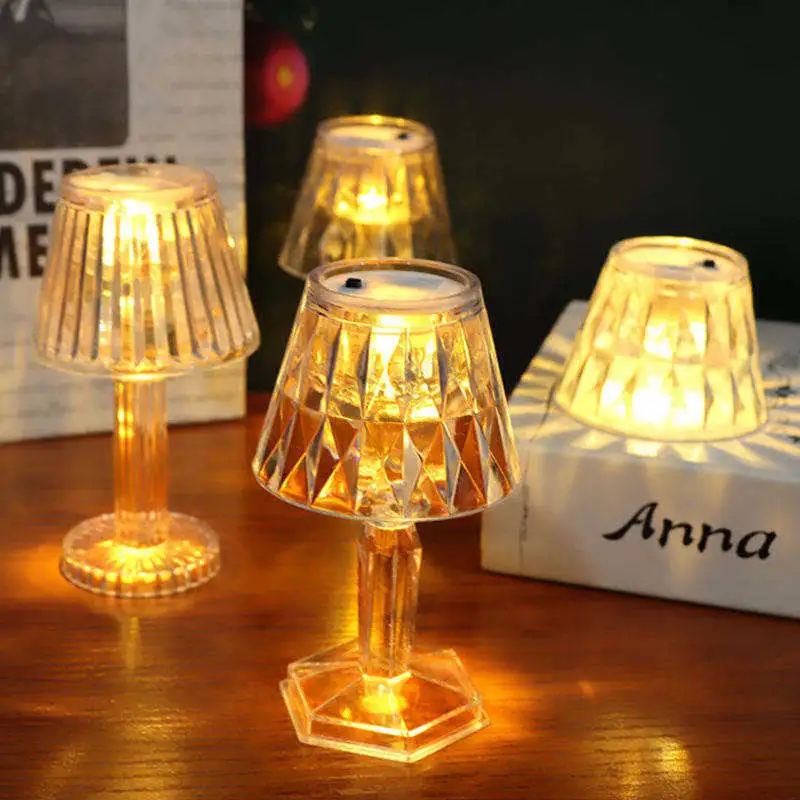 Candeeiros de mesa Crystal Rose Touch de 16 cores, LED Night Light