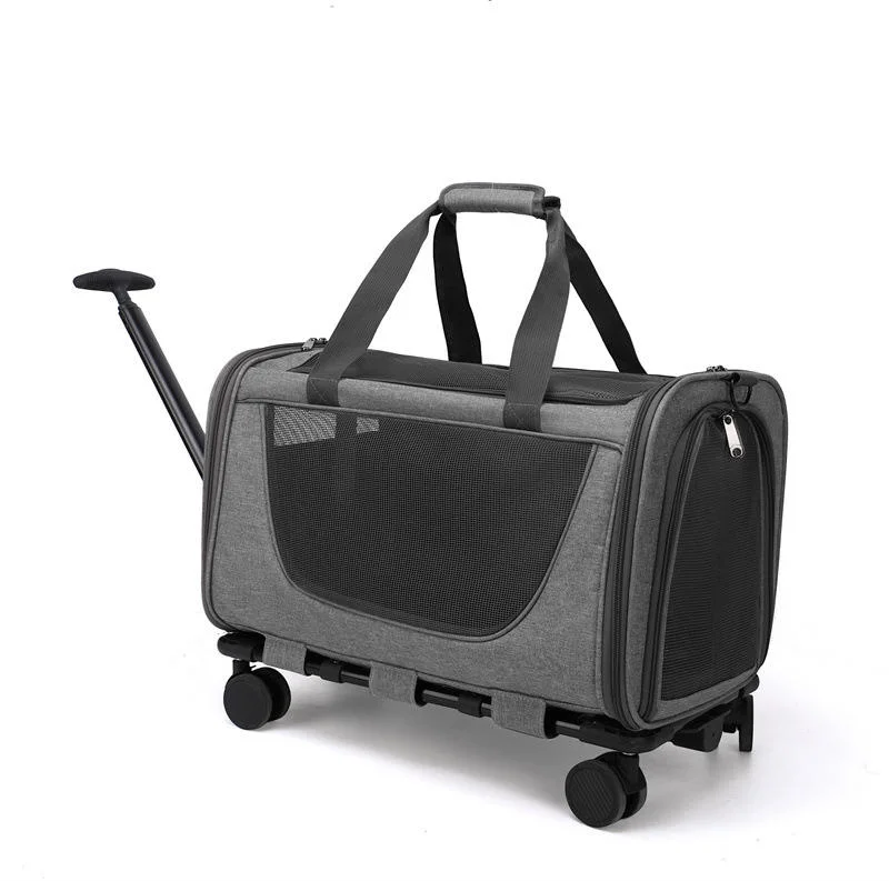 New Design Foldable Multi-Function Large Oxford Portable Pet Carrier Dog Cat Bag Two-Way Pet Shoulder Bag Pet Trolley Case