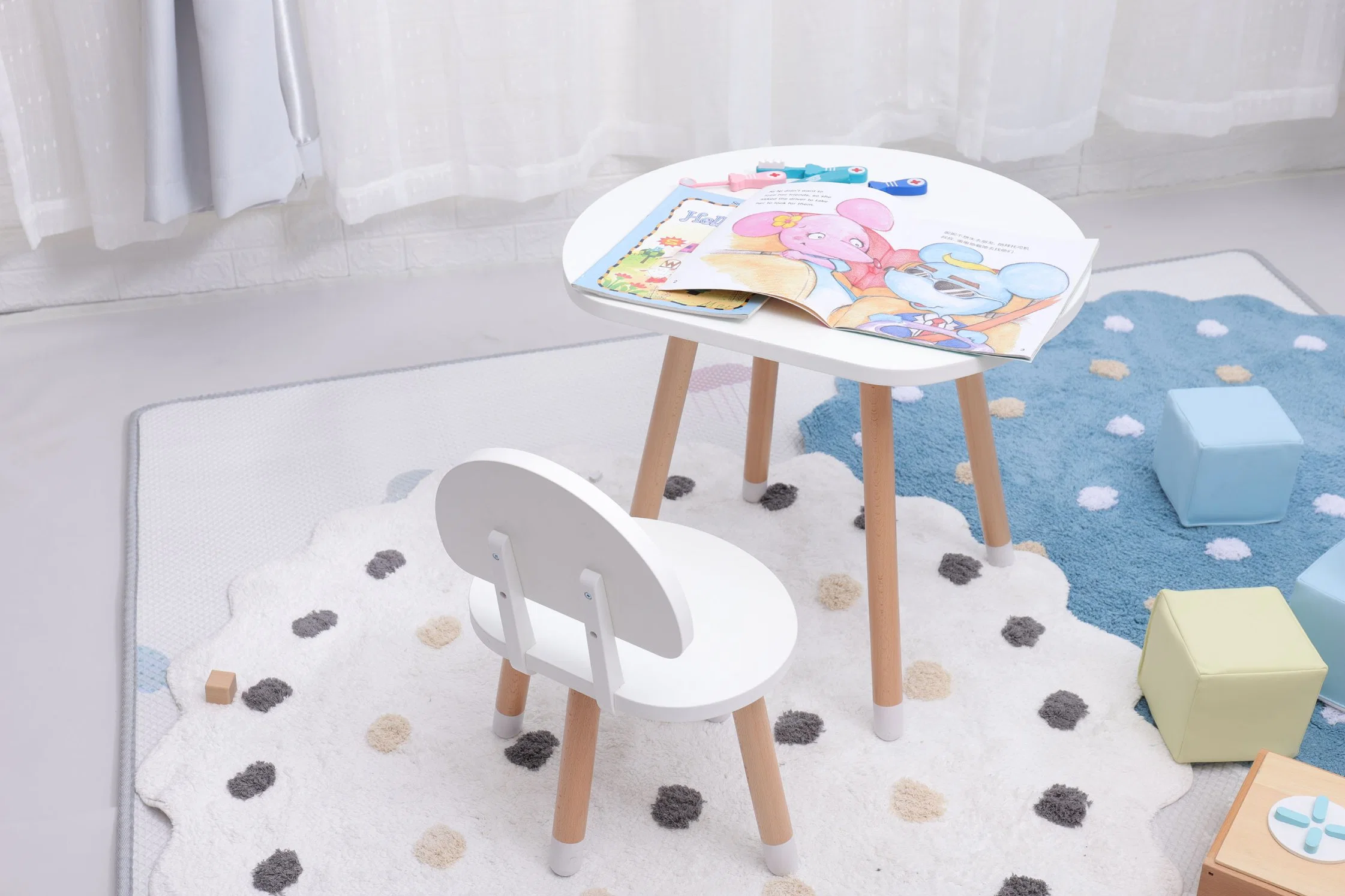 Children Furniture Excellent Quality Wooden Study Table and Chair Sets for Kids