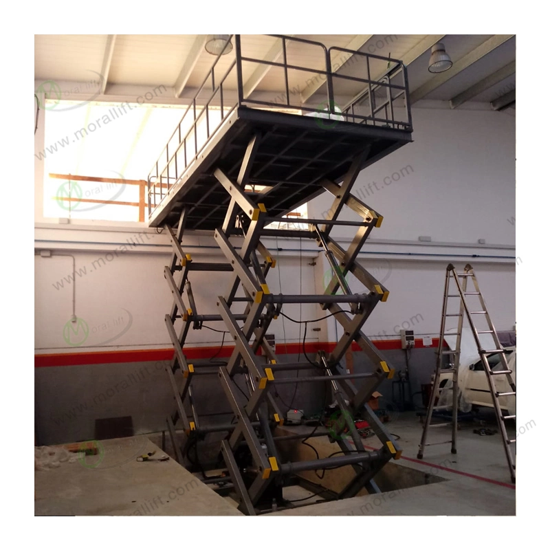 Garage equipment scissor car lift