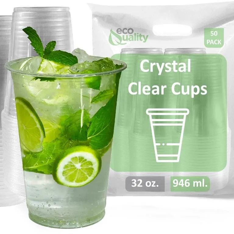 Cups with Lids Biodegradable Plastic Customized Cold Drinking Clear Compostable PLA Disposable Logo 12 16 20 24 32 Oz Beverage