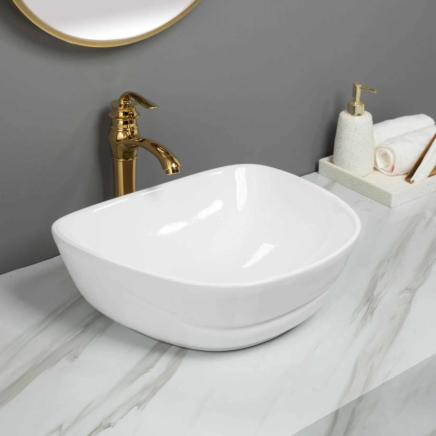 Wc Salle de bains La dernière conception de la Céramique Art lavabo en marbre Multi-Color