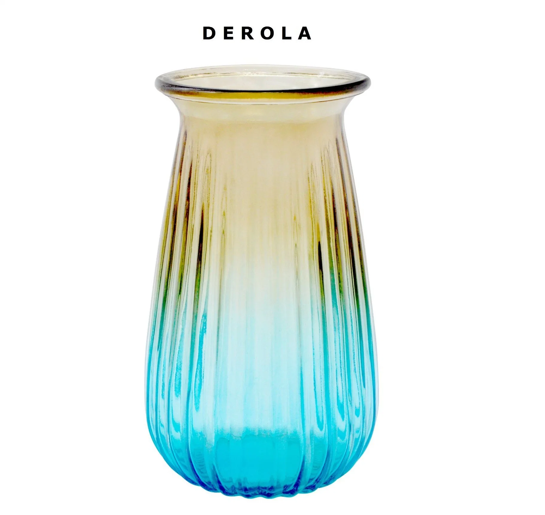 Vase de fleurs en verre artistique superbe dégradé bleu améliore Fleurs