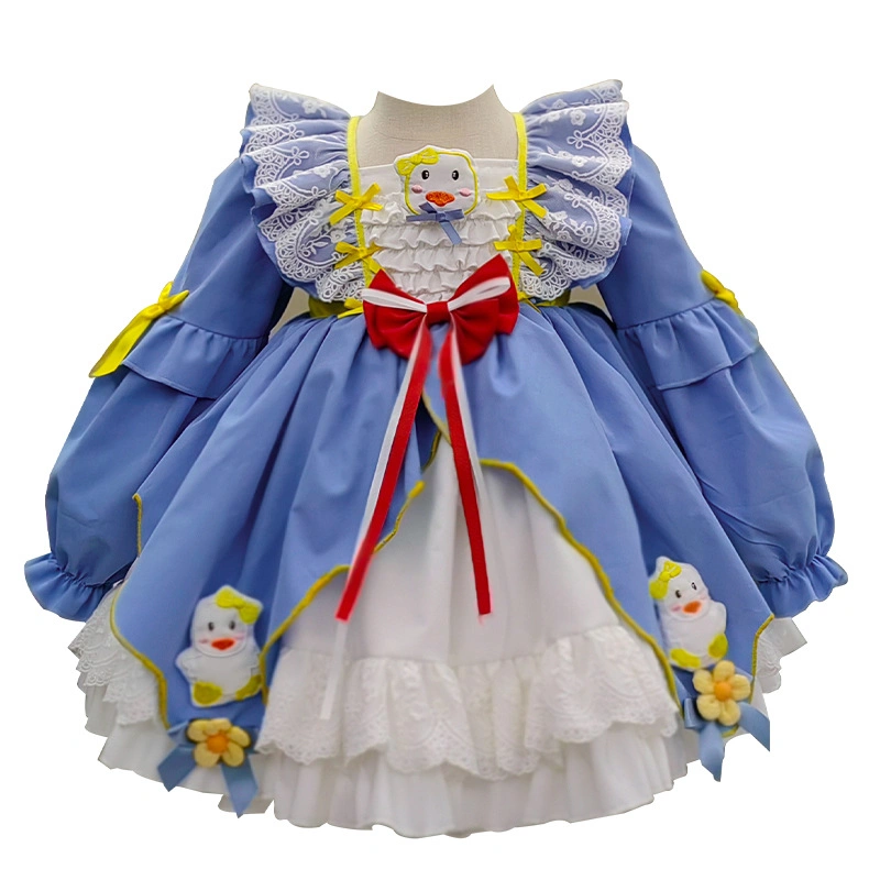 Autumn Cartoon Girl's Cute Lolita Skirt Baby Wear Sweet Long Sleeve Kids Princess Dress