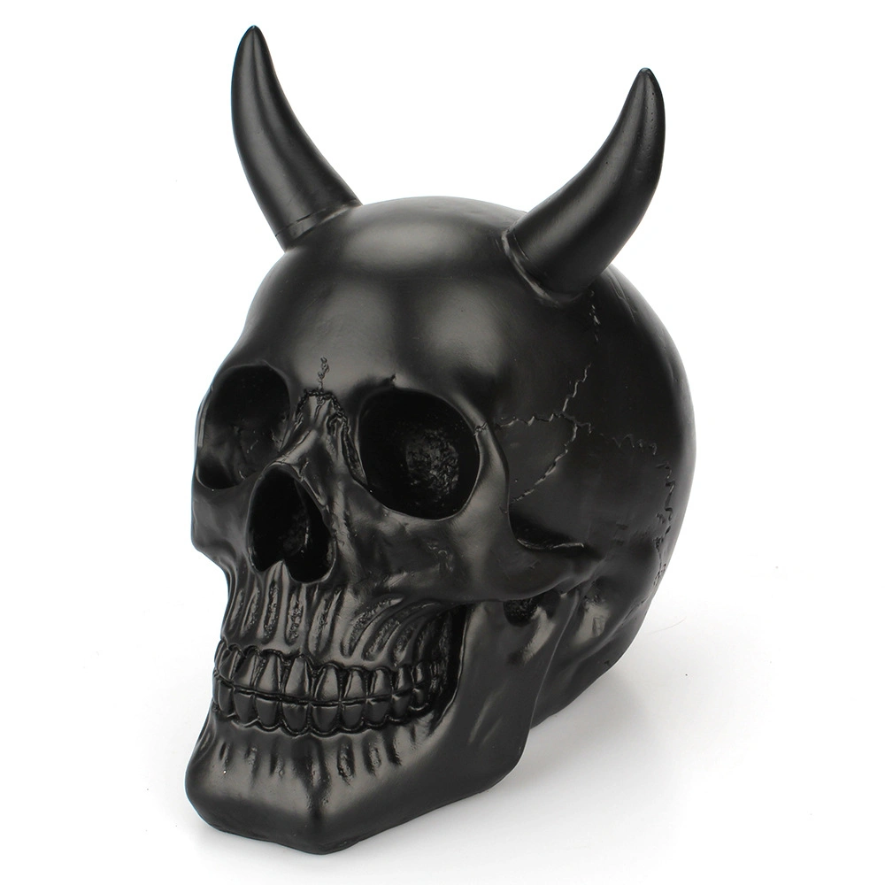 New European Creative Resin Horn Black Skull Decoration Skull Home Decoration Statue