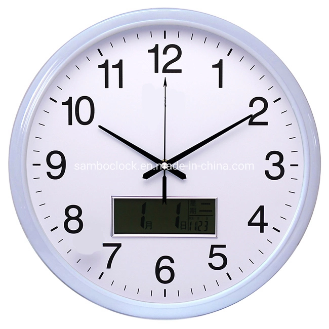 Factory Price OEM Plastic Digital LCD Wall Clock with Time Data