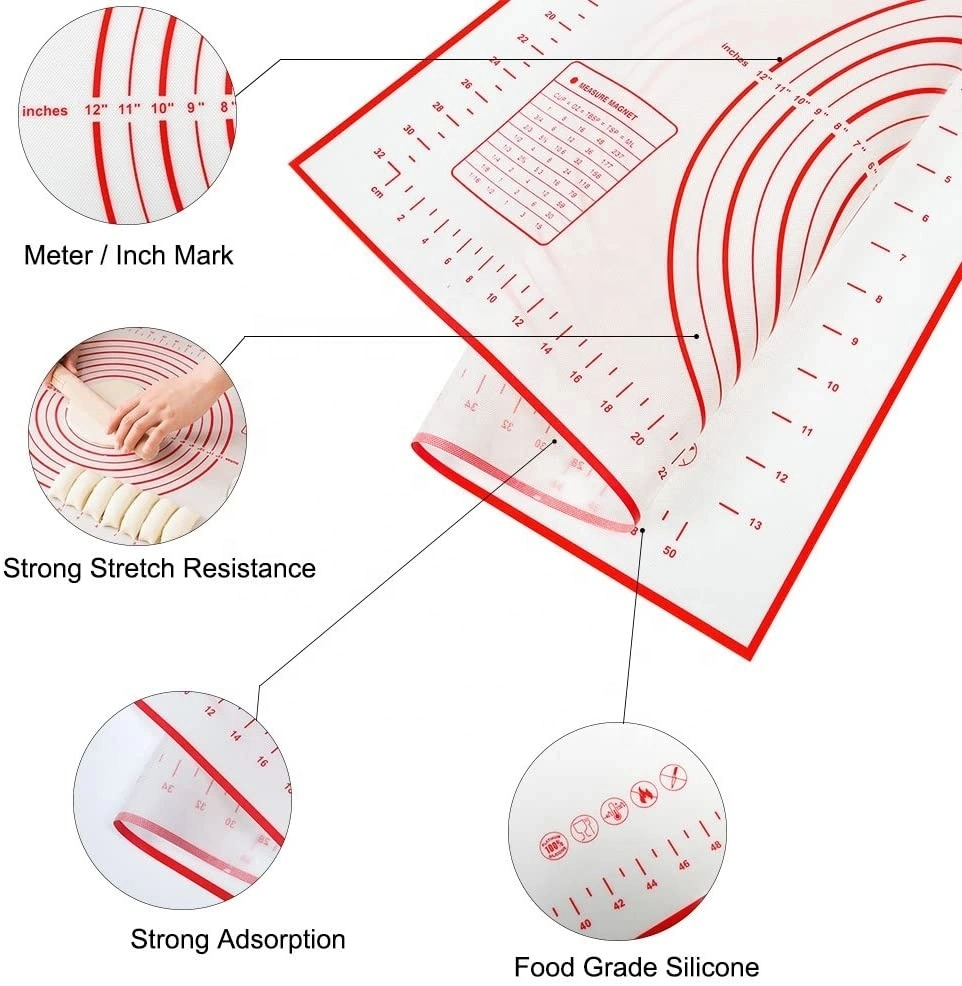 Food Safe Kitchen Chopping Mat Non Stick Dough Pastry Mats Silicone Mats for Rolling and Baking