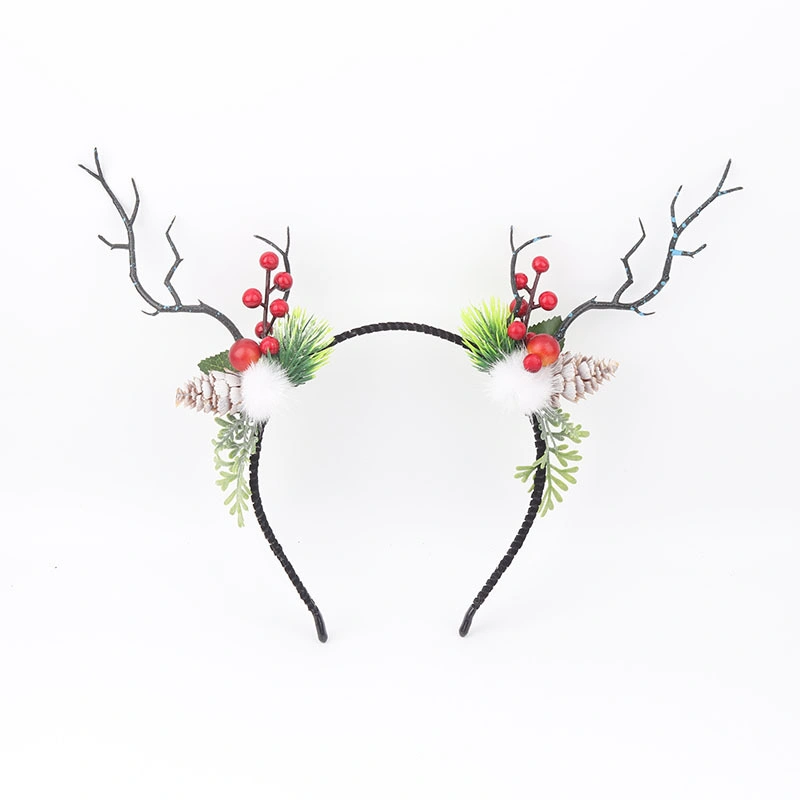 Christmas Moose Black Branch Hair Band Antlers Cat Ears Elf Headdress Children's Performance Hair Clip Hair Card