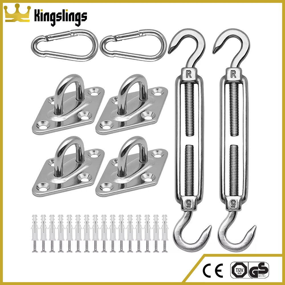 Kingslings Marine Grade SS304 SS316 Stainless Steel Rigging Shade Sail Hardware