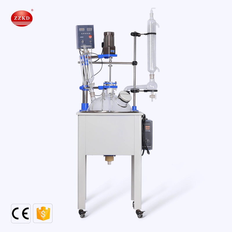 CE 50L Electric Heating Cooling Jacket Chemical Reactor Borosilicate Glass Bioreactor Price