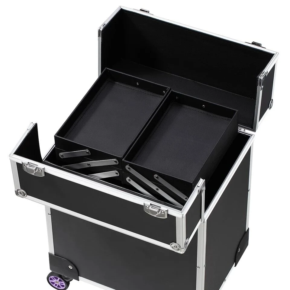 Thickening Aluminum Draw-Bar Tool Case with Fire-Proof Plate+Removable Universal Wheel +Four Layer Folding Box (KeLi-Tool-004)